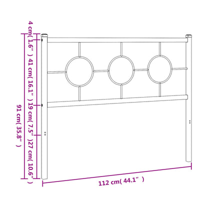 Testiera in Metallo Bianco 107 cm - homemem39