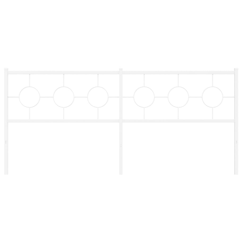 Testiera in Metallo Bianco 193 cm - homemem39