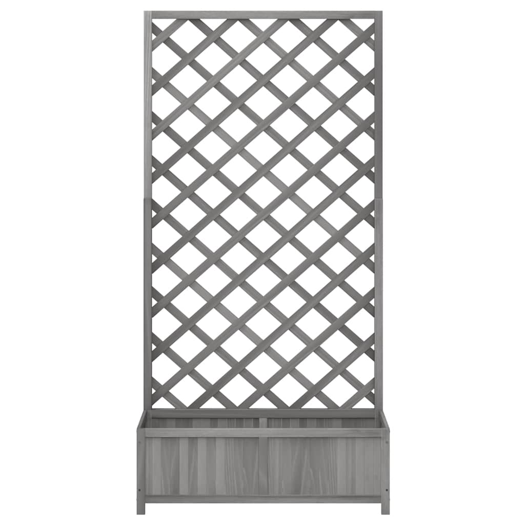 Fioriera con Traliccio Grigia in Legno Massello di Abete | homemem39