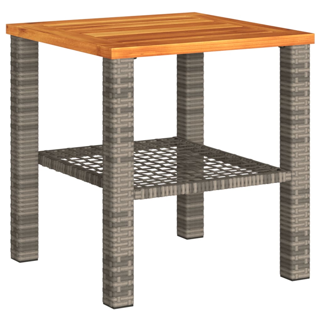 Set da Bistrò 3 pz con Cuscini Grigio Polyrattan e Legno Acacia | homemem39
