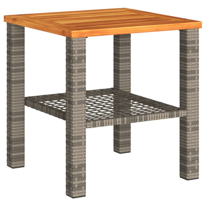 Set da Bistrò 3 pz con Cuscini Grigio Polyrattan e Legno Acacia | homemem39