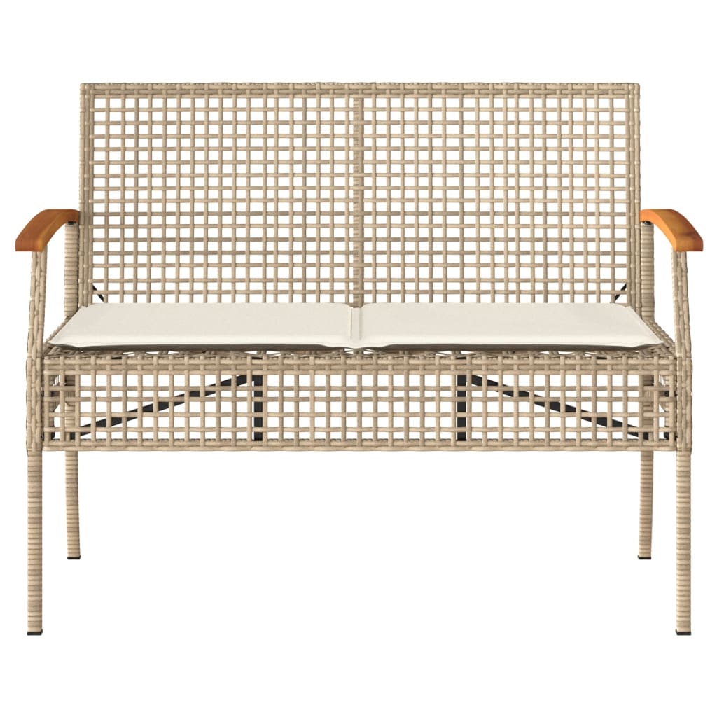 Set Divani da Giardino 4 pz con Cuscini in Polyrattan Beige | homemem39