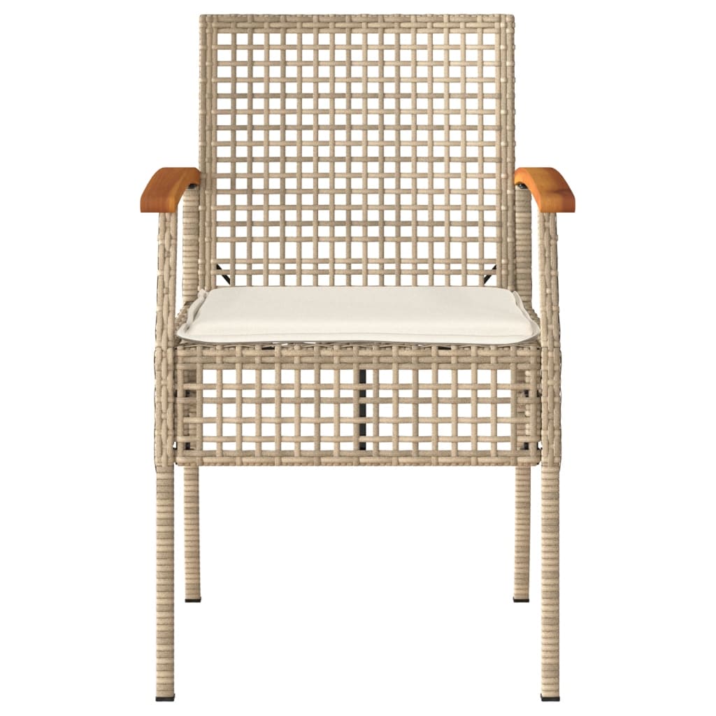 Set Divani da Giardino 4 pz con Cuscini in Polyrattan Beige | homemem39