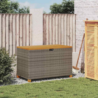 Contenitore Giardino Grigio 110x55x63cm Polyrattan Legno Acacia - homemem39