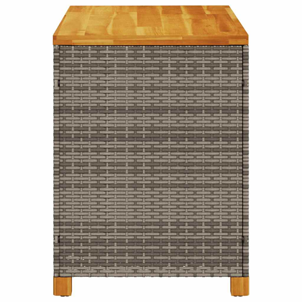 Contenitore Giardino Grigio 110x55x63cm Polyrattan Legno Acacia - homemem39