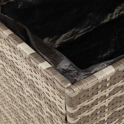 Contenitore Giardino Grigio 110x55x63cm Polyrattan Legno Acacia - homemem39