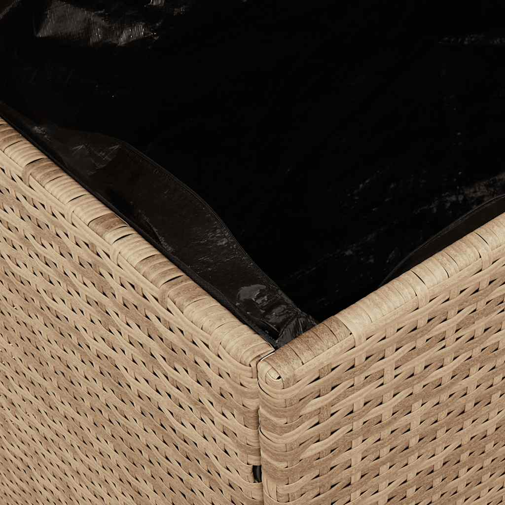Contenitore Giardino Beige 110x55x63cm Polyrattan Legno Acacia - homemem39