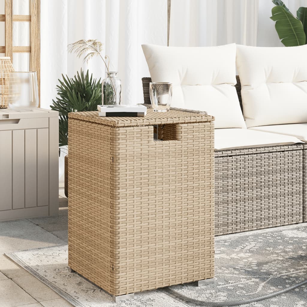 Tavolo Copri Serbatoio Propano Beige 40x40x60 cm in Polyrattan