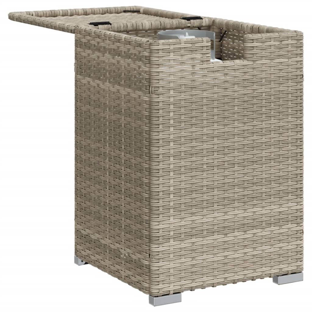 Tavolo Serbatoio Propano Grigio Chiaro 40x40x60 cm Polyrattan - homemem39