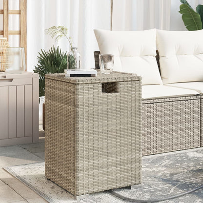 Tavolo Serbatoio Propano Grigio Chiaro 40x40x60 cm Polyrattan - homemem39