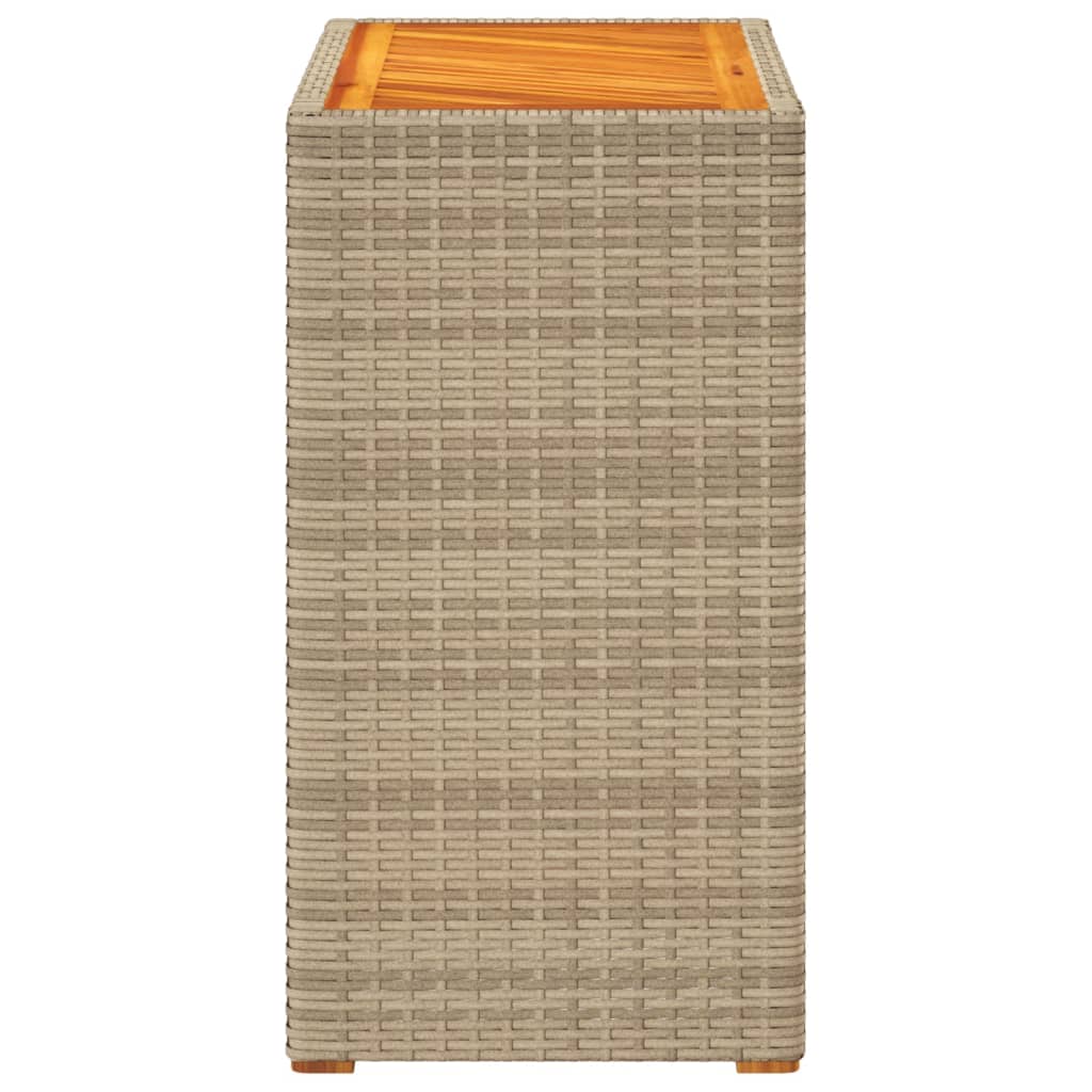 Tavolino da Giardino Piano Legno Beige 60x40x75 cm Polyrattan - homemem39