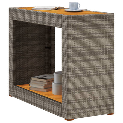 Tavolino da Giardino Piano Legno Grigio 100x40x75 cm Polyrattan - homemem39