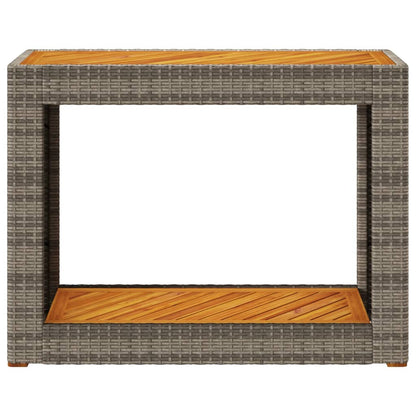 Tavolino da Giardino Piano Legno Grigio 100x40x75 cm Polyrattan - homemem39