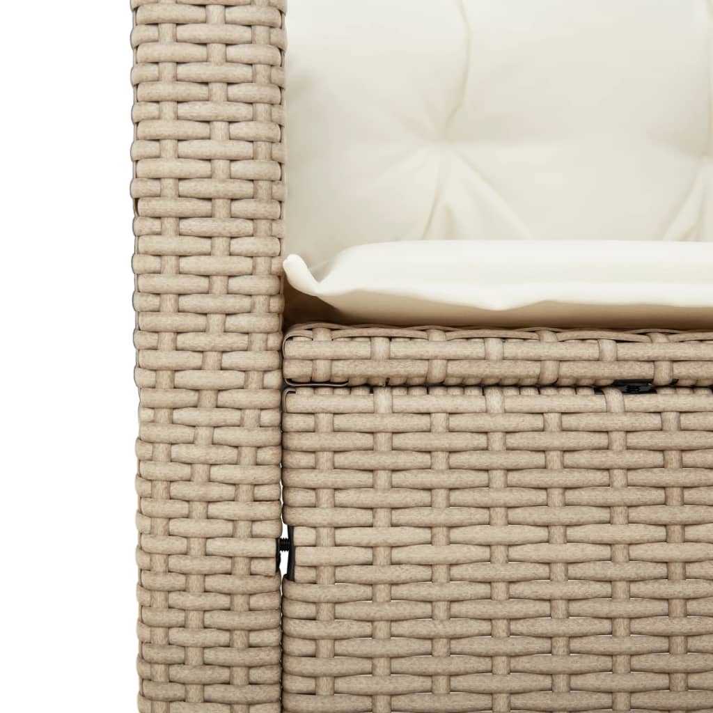Set da Bistrò 3 pz con Cuscini Beige Polyrattan e Legno Acacia | homemem39
