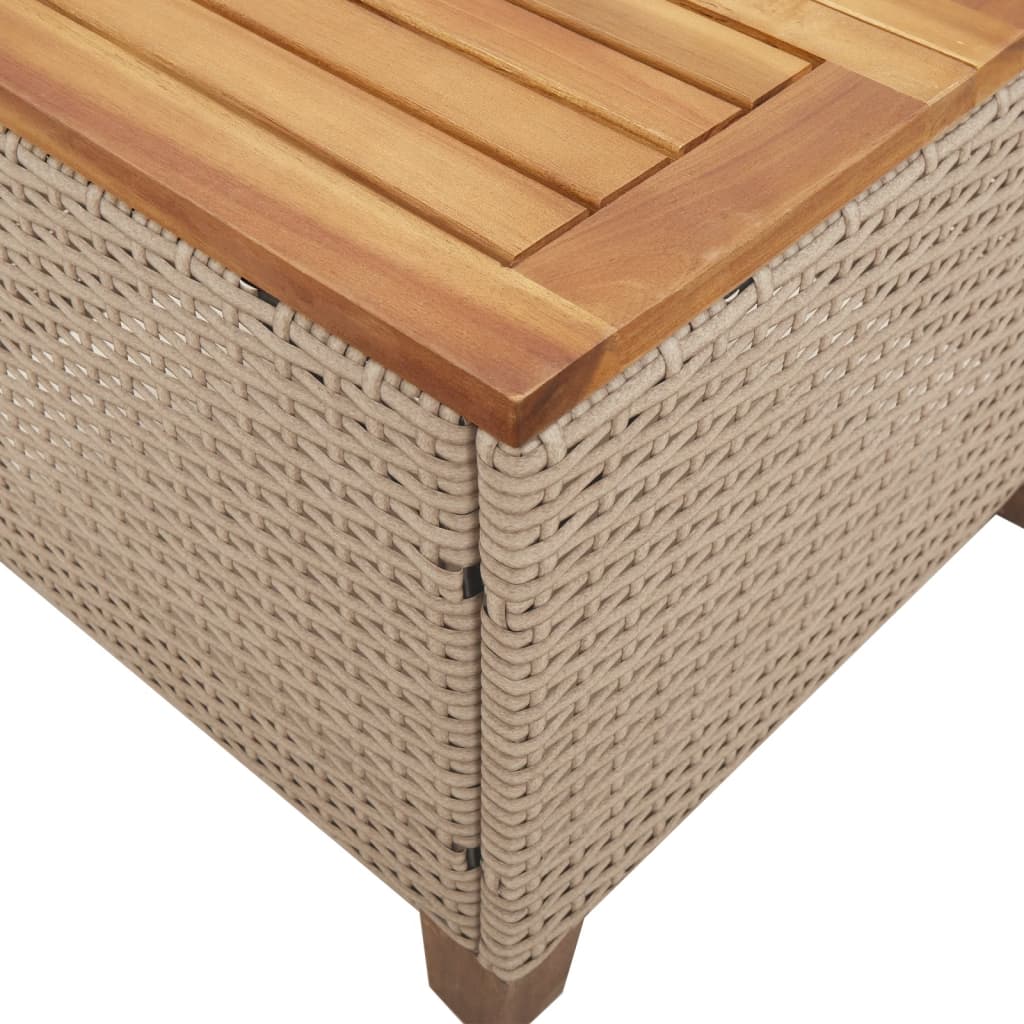 Set da Bistrò 3 pz con Cuscini Beige Polyrattan e Legno Acacia | homemem39