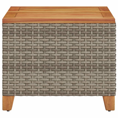 Tavolo da Giardino Grigio 45x45x37 cm Polyrattan e Legno Acacia | homemem39