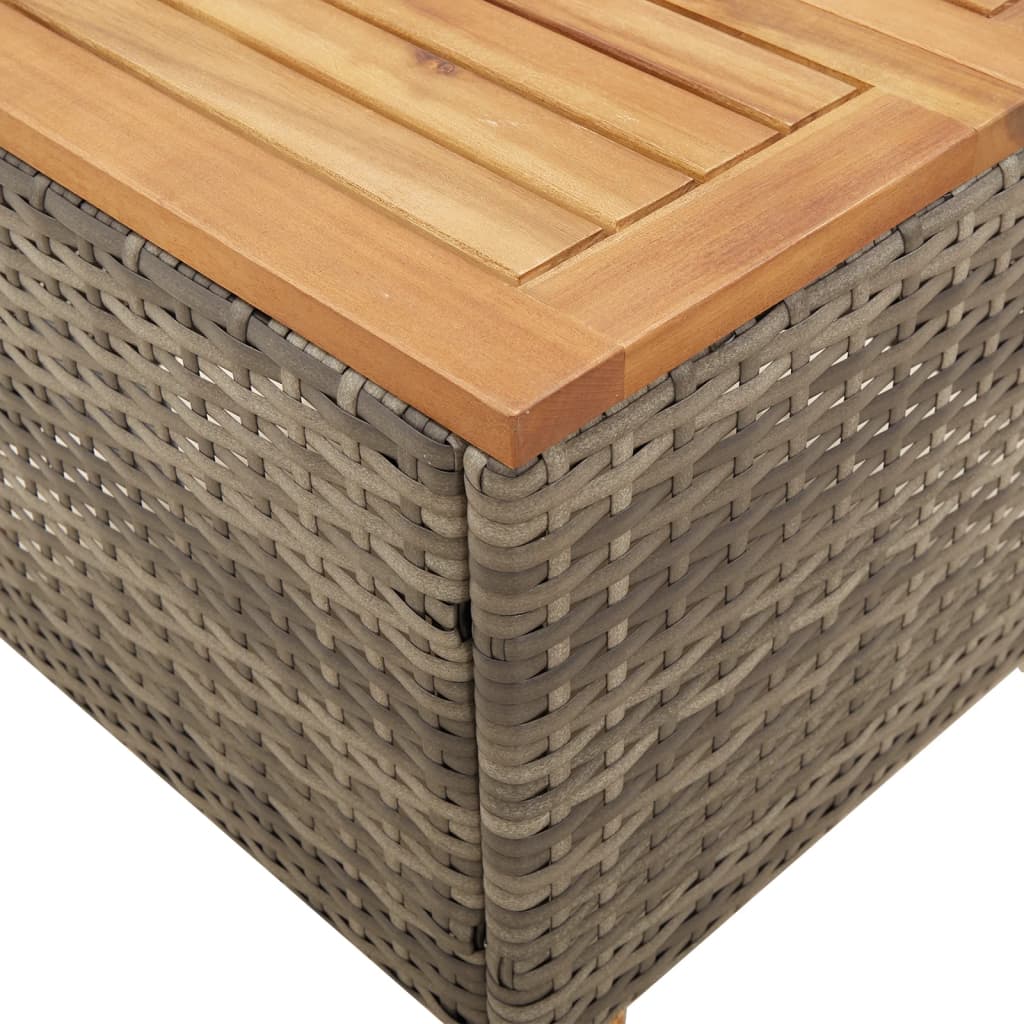 Tavolo da Giardino Grigio 45x45x37 cm Polyrattan e Legno Acacia - homemem39
