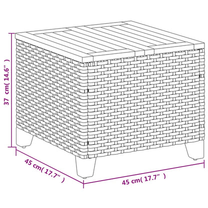 Tavolo da Giardino Grigio 45x45x37 cm Polyrattan e Legno Acacia | homemem39