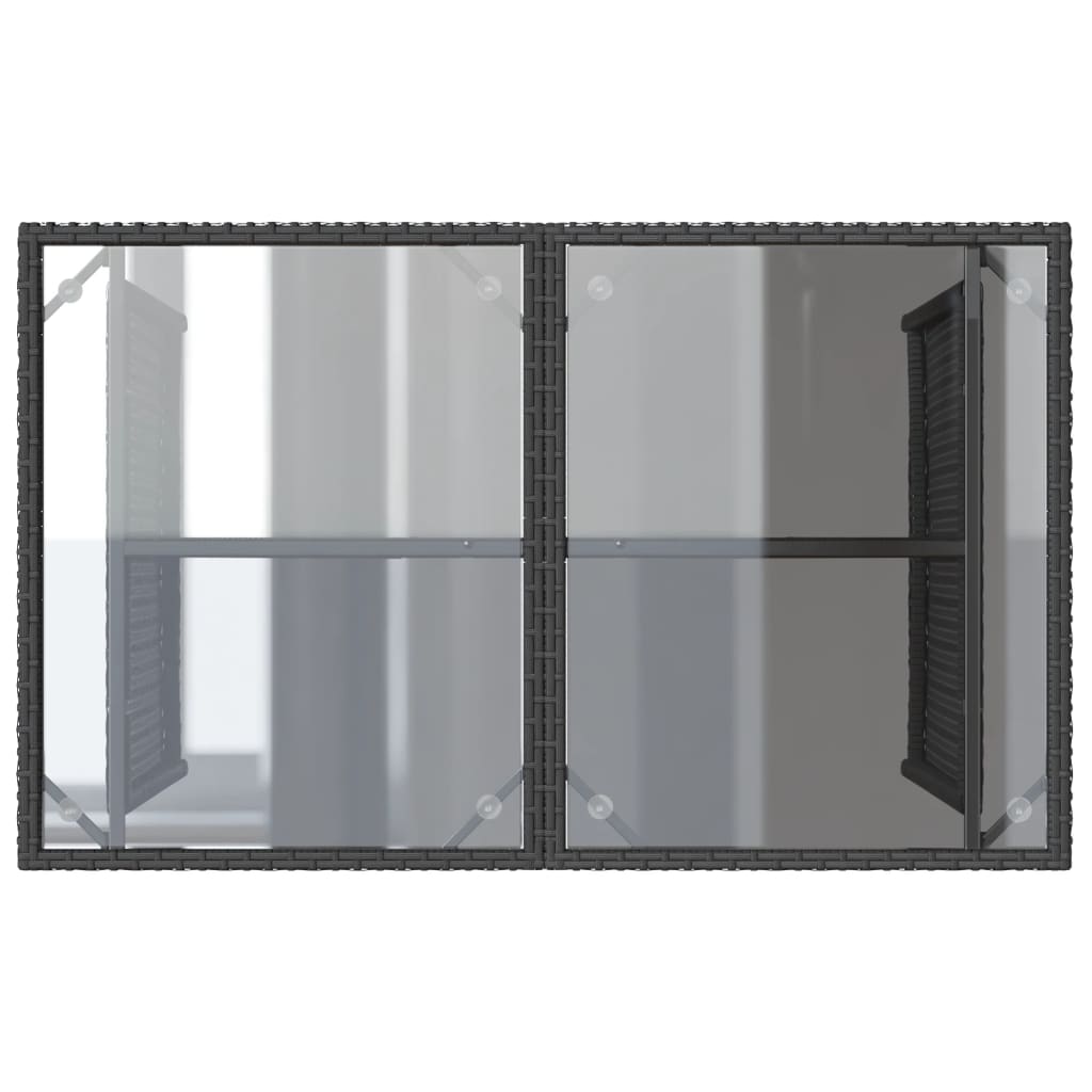 Set da Pranzo da Giardino 2 pz con Cuscini Nero in Polyrattan | homemem39