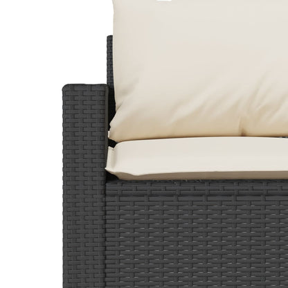 Set da Pranzo da Giardino 2 pz con Cuscini Nero in Polyrattan | homemem39