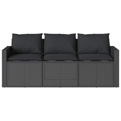 Set da Pranzo da Giardino 2 pz con Cuscini Nero in Polyrattan | homemem39