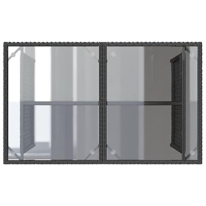 Set da Pranzo da Giardino 2 pz con Cuscini Nero in Polyrattan | homemem39