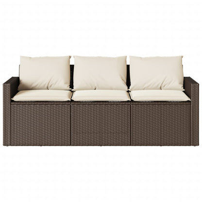 Set da Pranzo da Giardino 2pz con Cuscini in Polyrattan Marrone | homemem39
