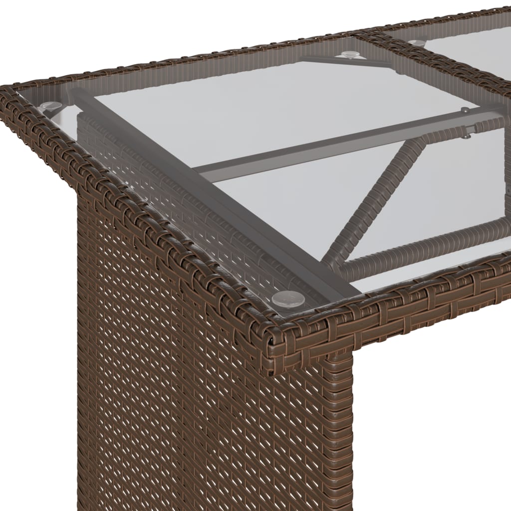Set da Pranzo da Giardino 2pz con Cuscini in Polyrattan Marrone | homemem39