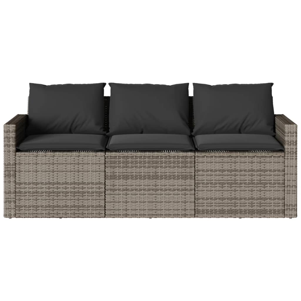 Set da Pranzo da Giardino 2 pz con Cuscini in Polyrattan Grigio | homemem39