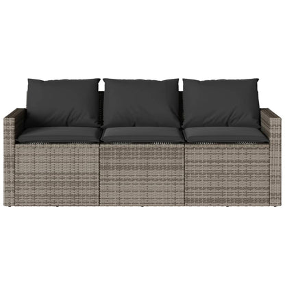 Set da Pranzo da Giardino 2 pz con Cuscini in Polyrattan Grigio | homemem39