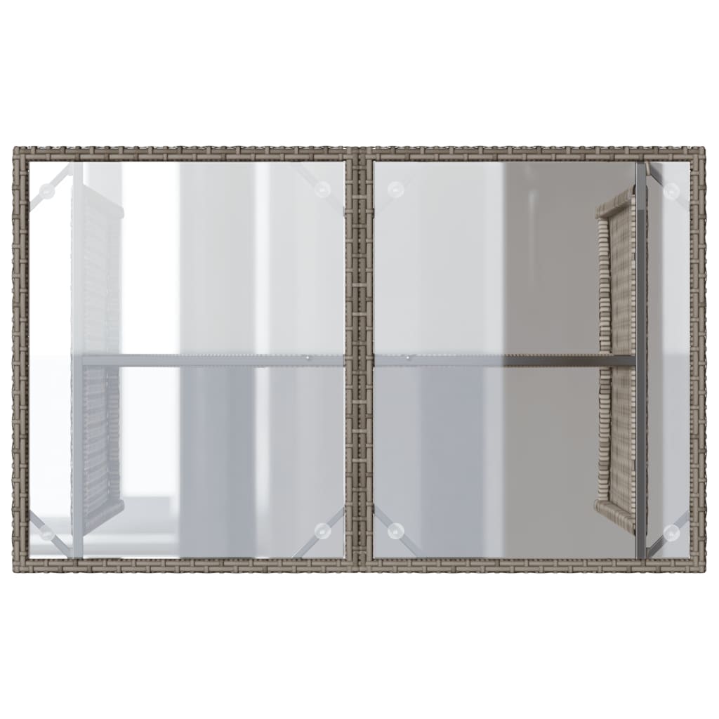 Set da Pranzo da Giardino 2 pz con Cuscini in Polyrattan Grigio | homemem39