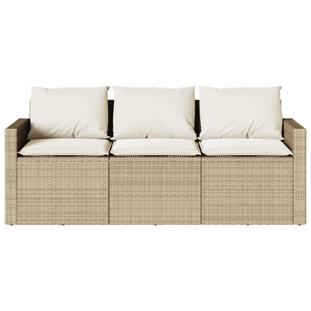 Set da Pranzo da Giardino 2 pz con Cuscini Beige in Polyrattan | homemem39