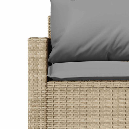 Set da Pranzo da Giardino 2 pz con Cuscini Beige in Polyrattan