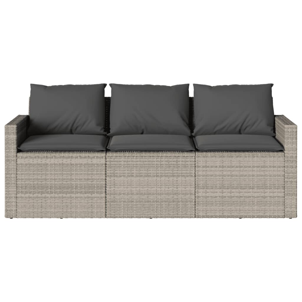 Set da Pranzo da Giardino 2 pz con Cuscini in Polyrattan Grigio | homemem39