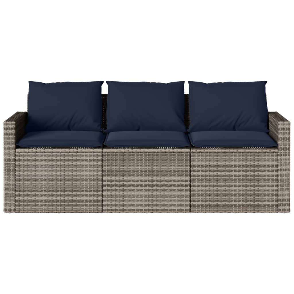 Set da Pranzo da Giardino 2 pz con Cuscini in Polyrattan Grigio | homemem39