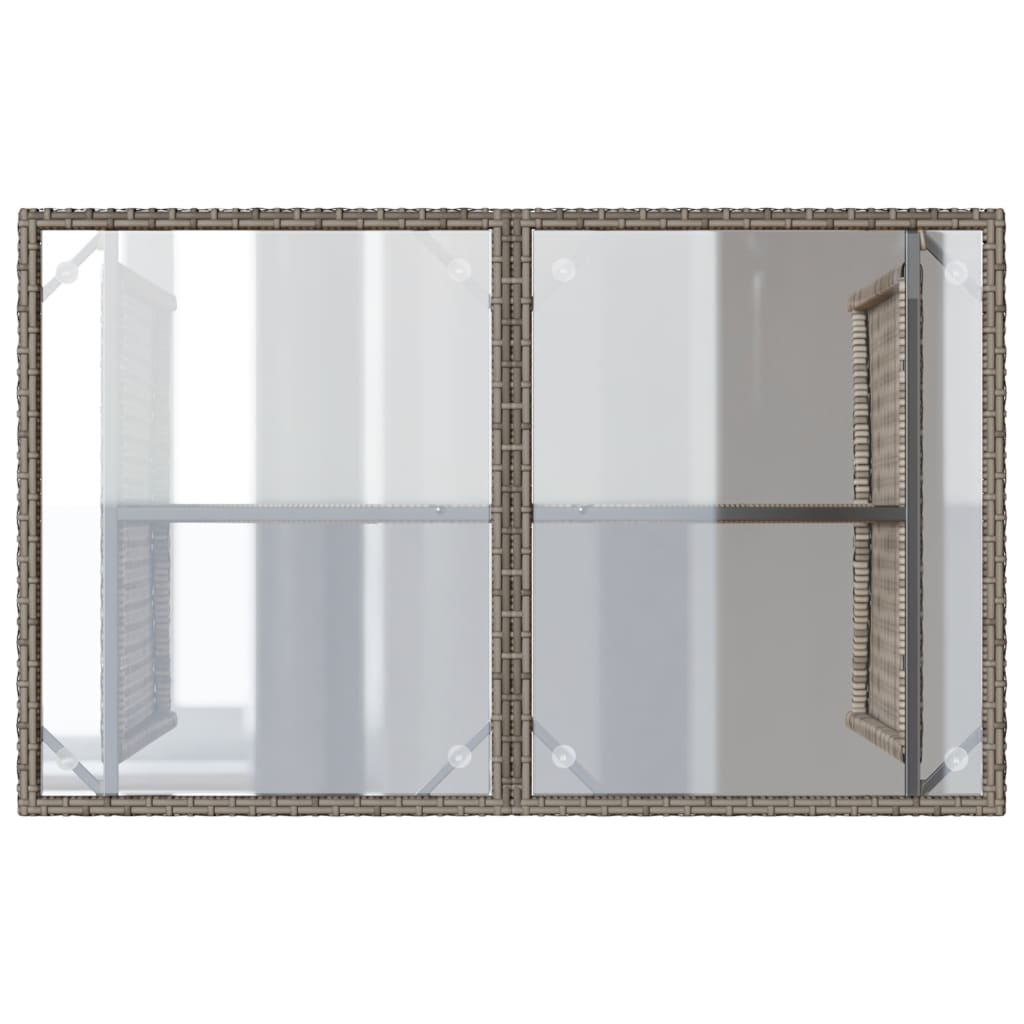 Set da Pranzo da Giardino 2 pz con Cuscini in Polyrattan Grigio | homemem39