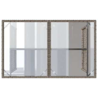 Set da Pranzo da Giardino 2 pz con Cuscini in Polyrattan Grigio | homemem39
