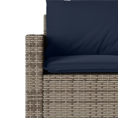 Set da Pranzo da Giardino 2 pz con Cuscini in Polyrattan Grigio | homemem39