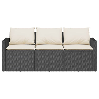 Set da Pranzo da Giardino 2 pz con Cuscini Nero in Polyrattan | homemem39