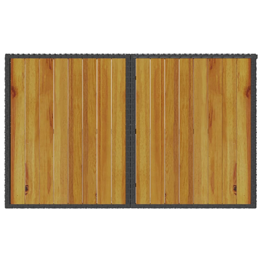 Set da Pranzo da Giardino 2 pz con Cuscini Nero in Polyrattan | homemem39