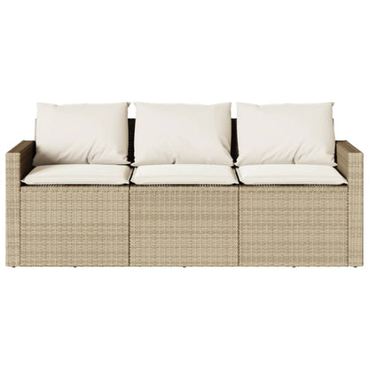 Set da Pranzo da Giardino 2 pz con Cuscini Beige in Polyrattan | homemem39