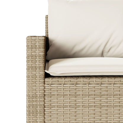 Set da Pranzo da Giardino 2 pz con Cuscini Beige in Polyrattan | homemem39