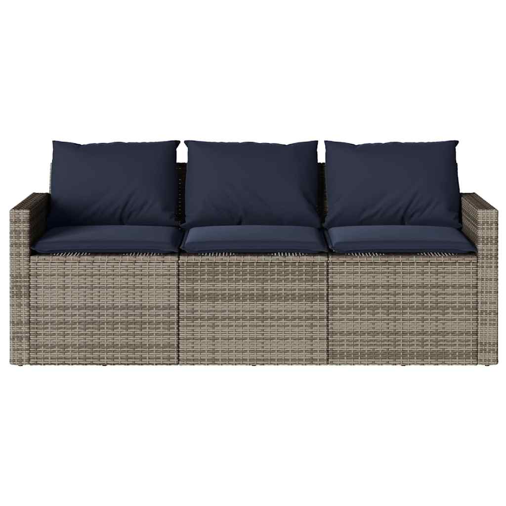 Set da Pranzo da Giardino 2 pz con Cuscini in Polyrattan Grigio | homemem39