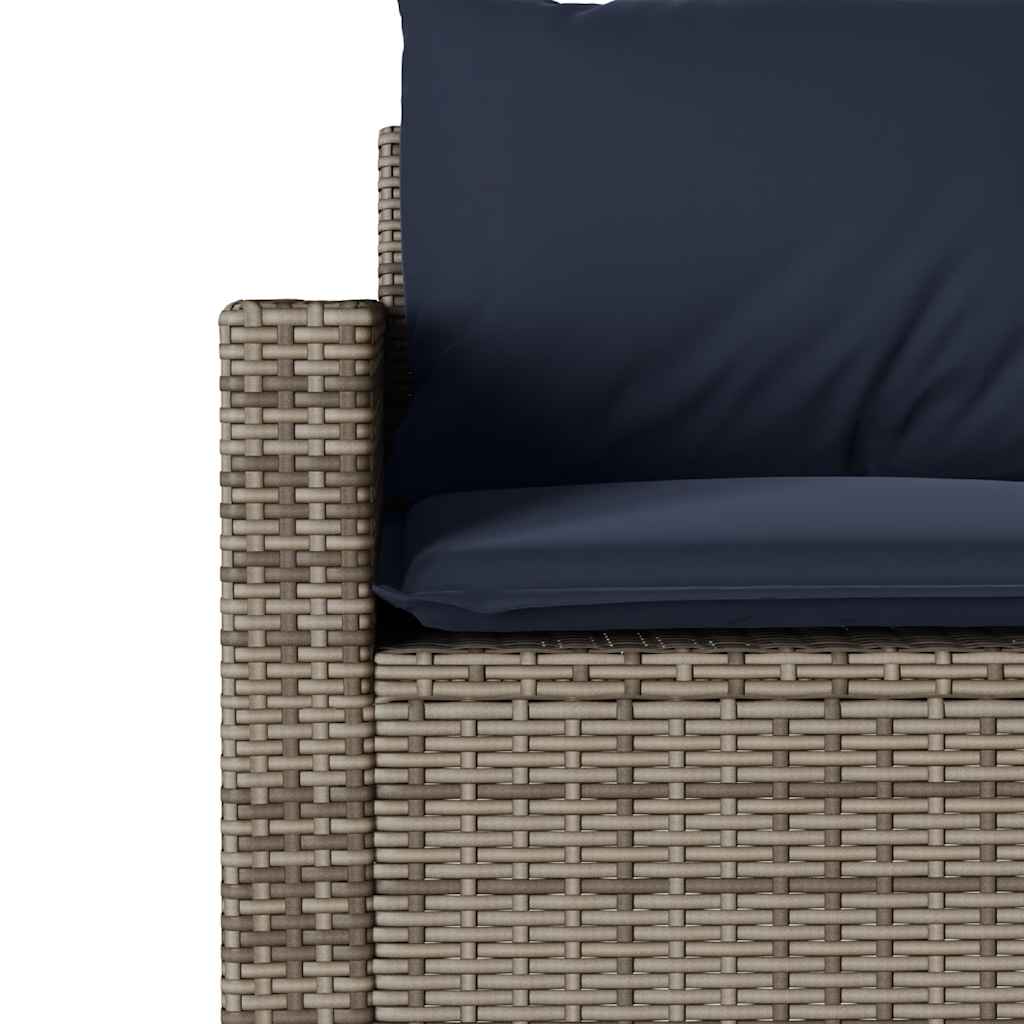 Set da Pranzo da Giardino 2 pz con Cuscini in Polyrattan Grigio | homemem39