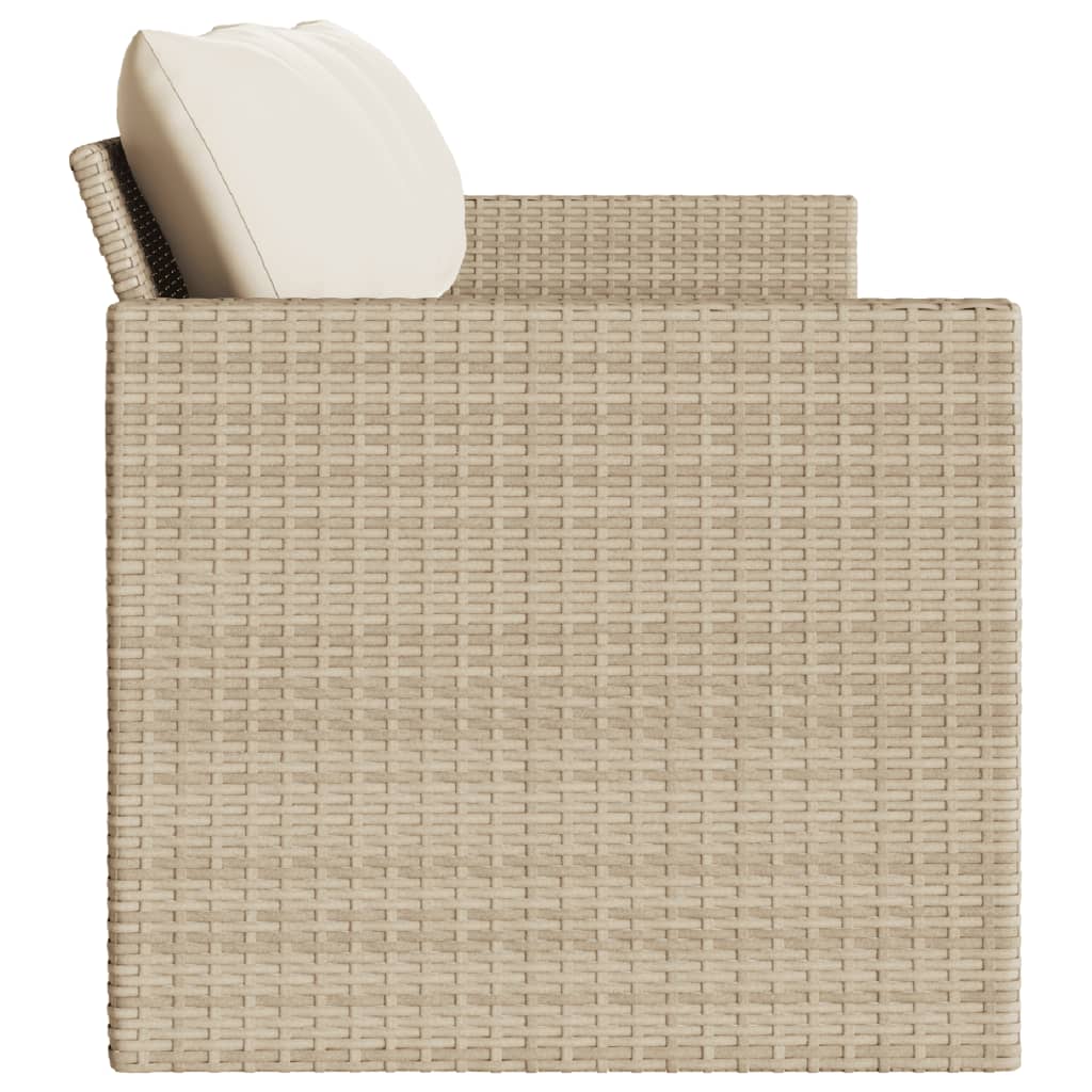 Divano da Giardino con Cuscini a 3 Posti Beige in Polyrattan | homemem39