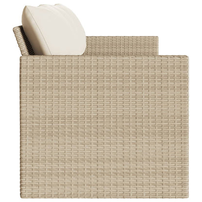 Divano da Giardino con Cuscini a 3 Posti Beige in Polyrattan | homemem39