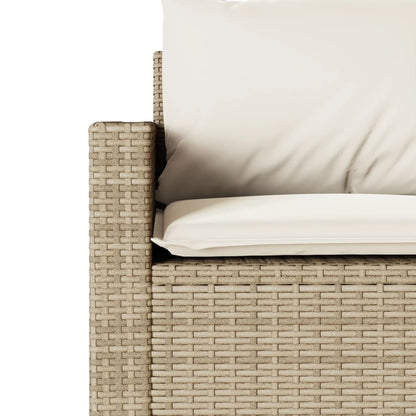 Divano da Giardino con Cuscini a 3 Posti Beige in Polyrattan | homemem39