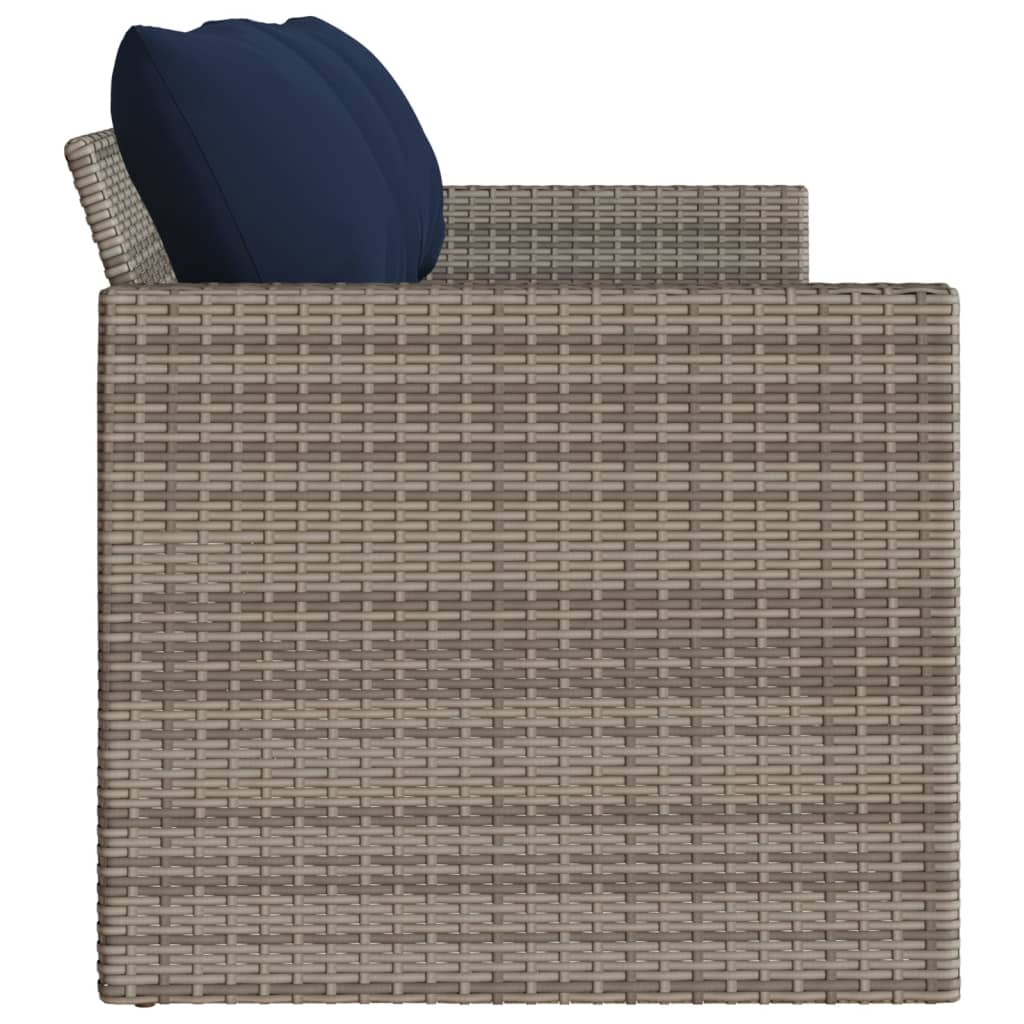 Divano da Giardino con Cuscini 3 Posti Grigio in Polyrattan | homemem39