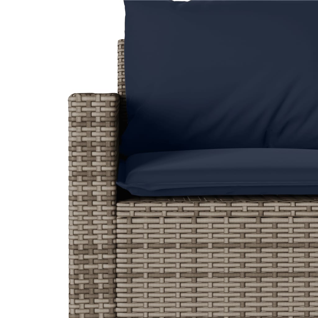 Divano da Giardino con Cuscini 3 Posti Grigio in Polyrattan | homemem39