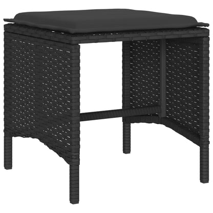 Set Divani da Giardino 4 pz con Cuscini Nero in Polyrattan - homemem39